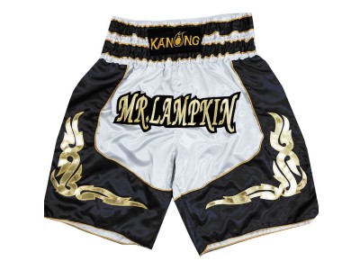 Pantaloncini boxe personalizzati : KNBXCUST-2043-Bianca-Nero